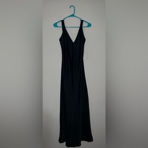 Elegant Satin Black Maxi Dress